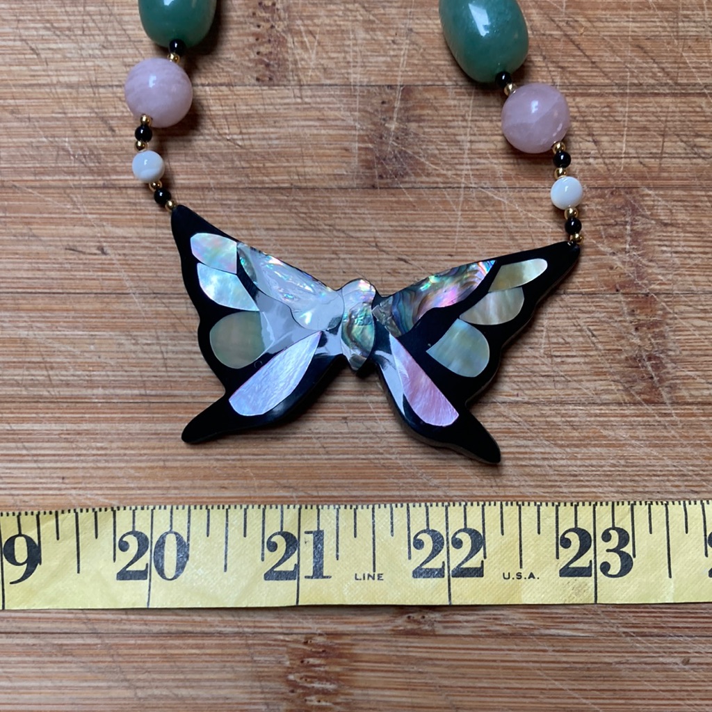 Nwt Lee Sands Inlaid Butterfly Necklace 65$